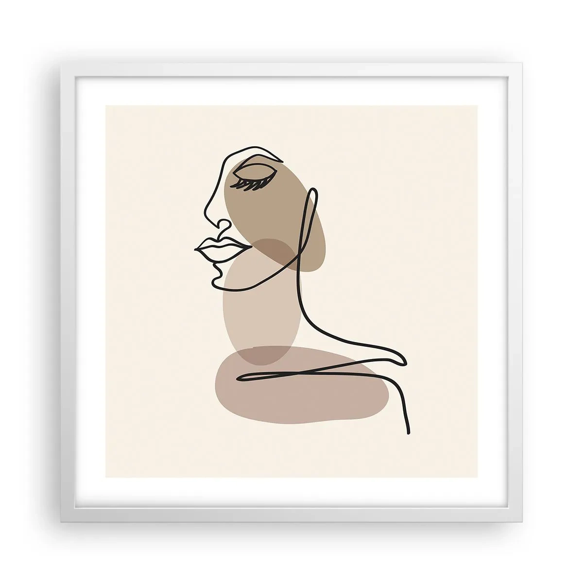 Plakat i hvid ramme - Lytter til sig selv - 50x50 cm