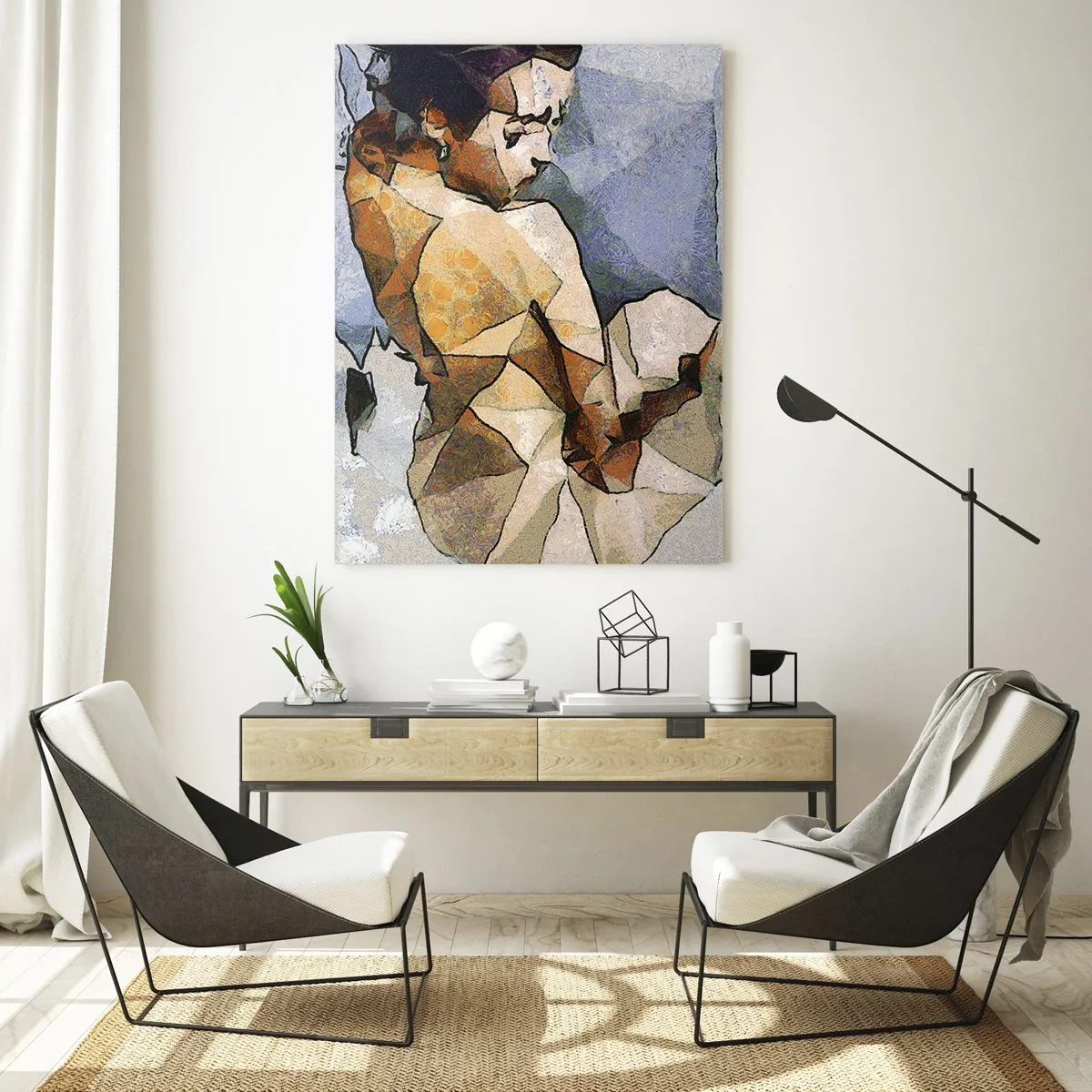 Billede på glas - I kubismens ånd - 70x100 cm