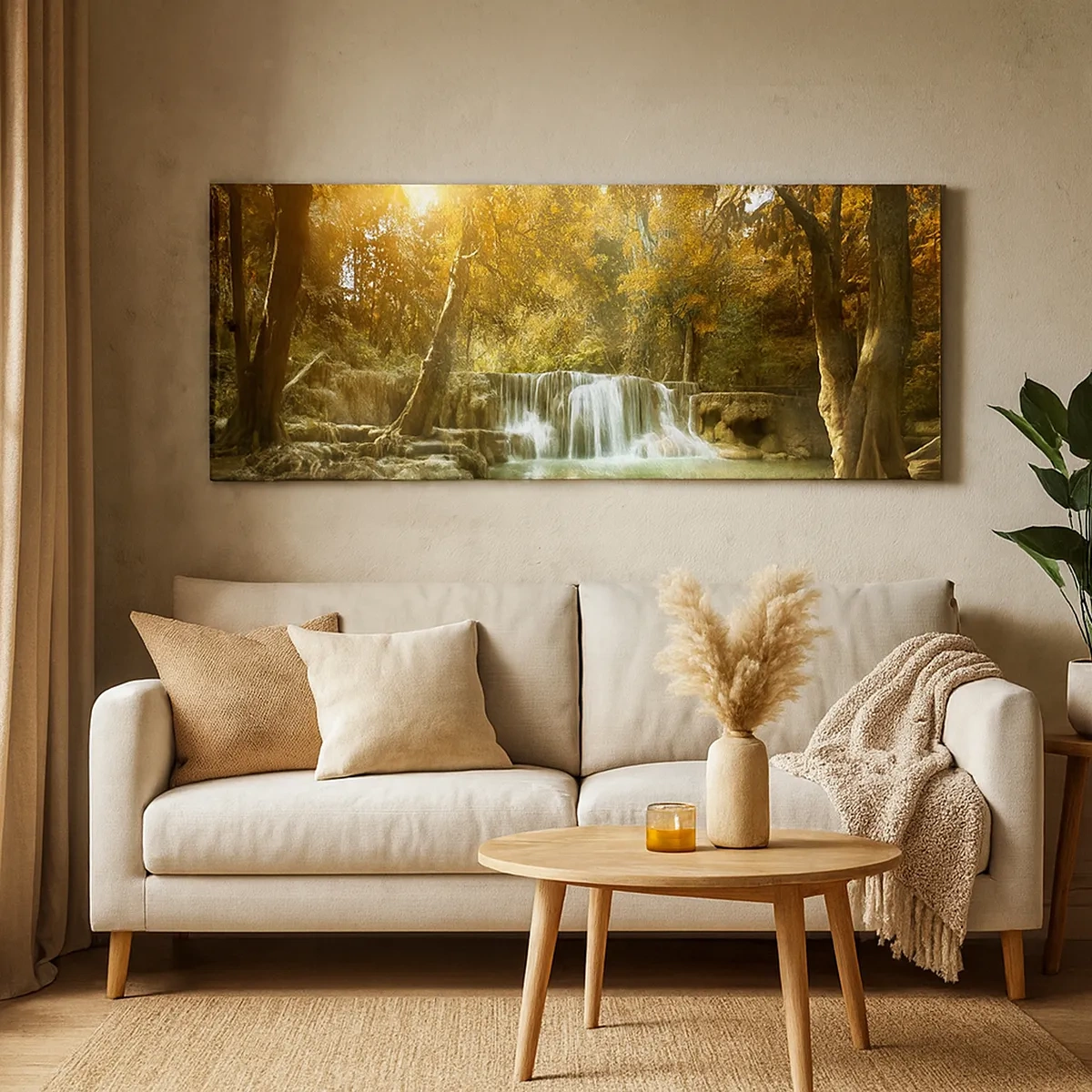 Lærredstryk - Billede på lærred - Kaskade i parken - 30x30 cm