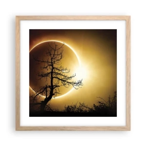Plakat i ramme af lyst egetræ - Total formørkelse - 40x40 cm