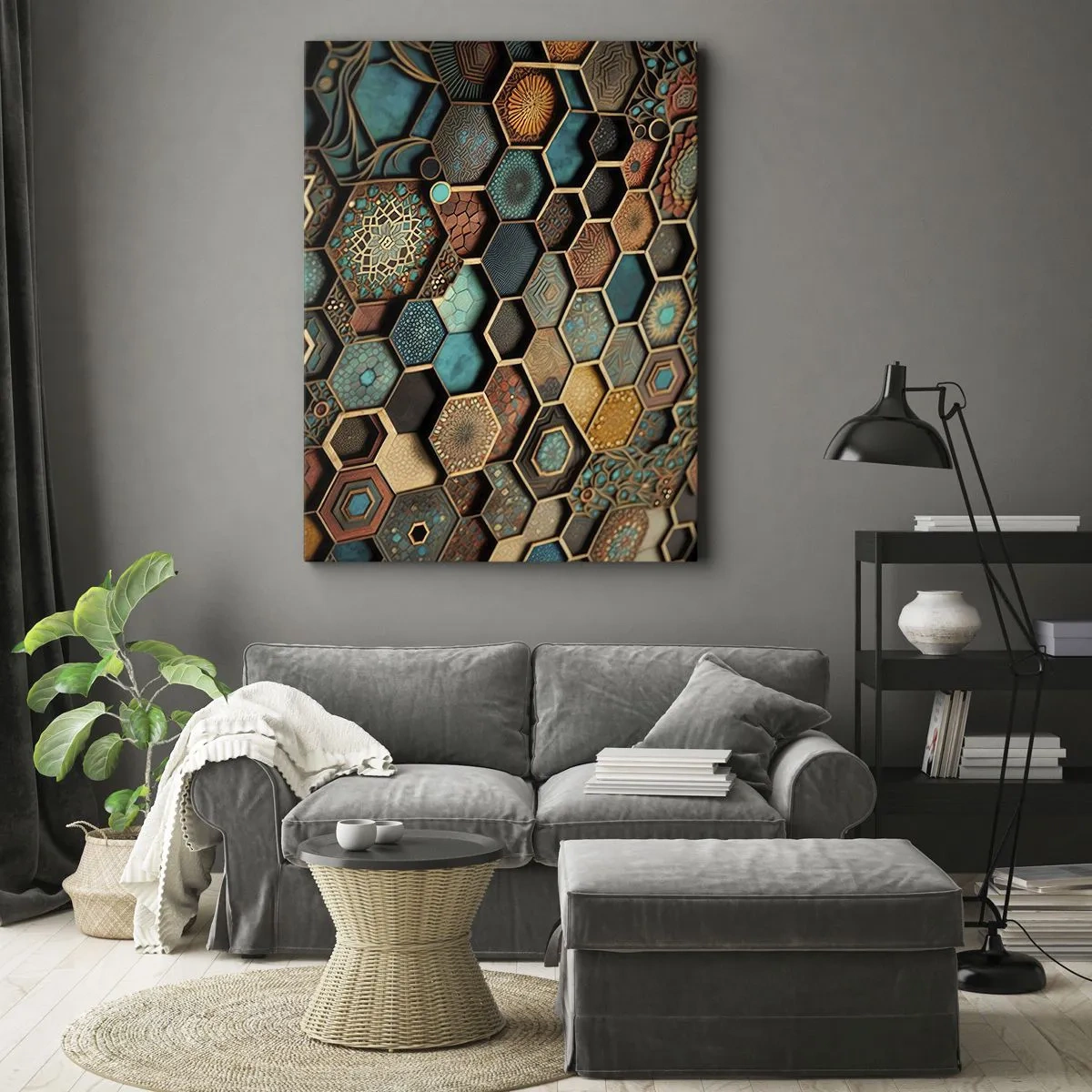 Lærredstryk - Billede på lærred - Arabiske ornamenter - en variation - 50x70 cm