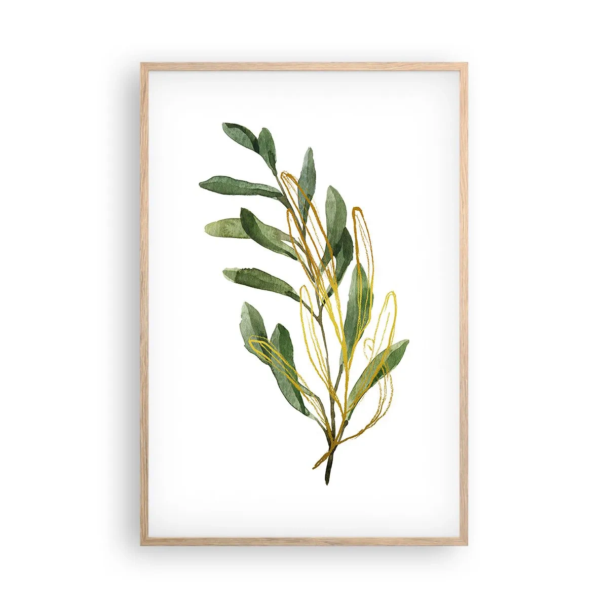 Plakat i ramme af lyst egetræ - Alt, hvad der er godt - 61x91 cm