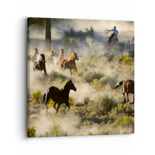 Lærredstryk - Billede på lærred - Rivalisering - frihed eller maskulin kraft? - 30x30 cm