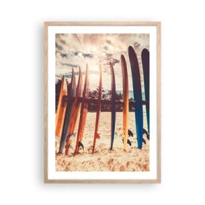 Plakat i ramme af lyst egetræ - Godnat, indtil i morgen - 50x70 cm