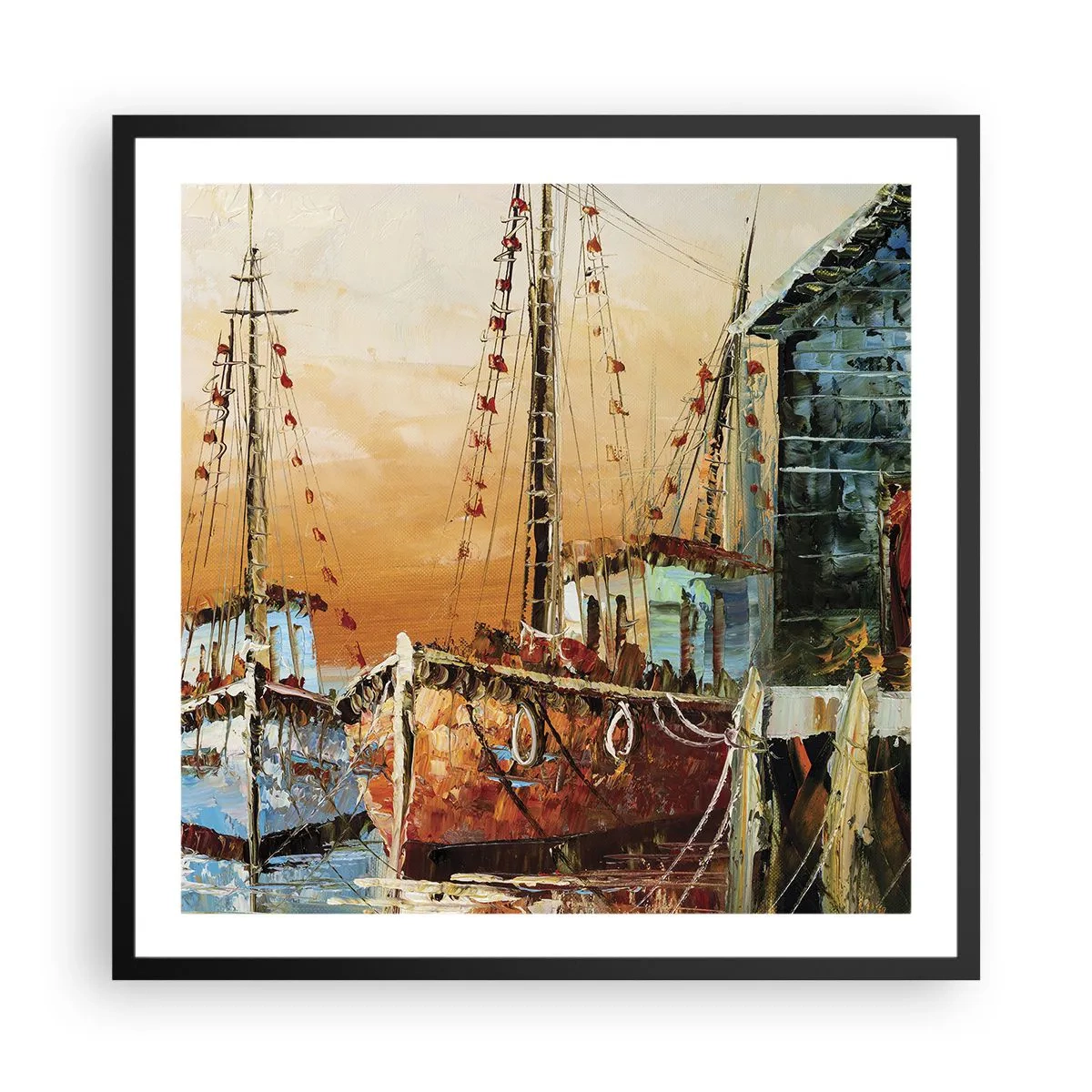 Plakat i sort ramme - Fredelig tilbagevenden - 60x60 cm