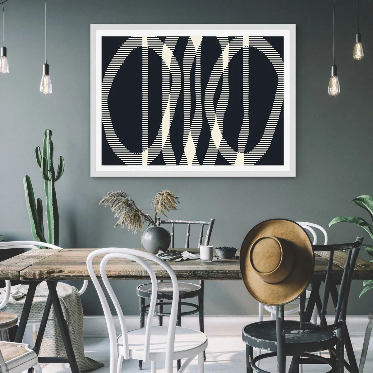 Plakat i hvid ramme - Forsøg på at bryde igennem mørket - 70x50 cm