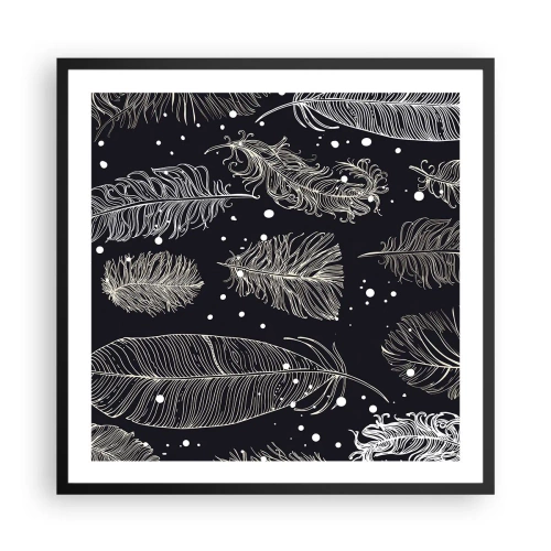 Plakat i sort ramme - Fjerede blonder - 60x60 cm