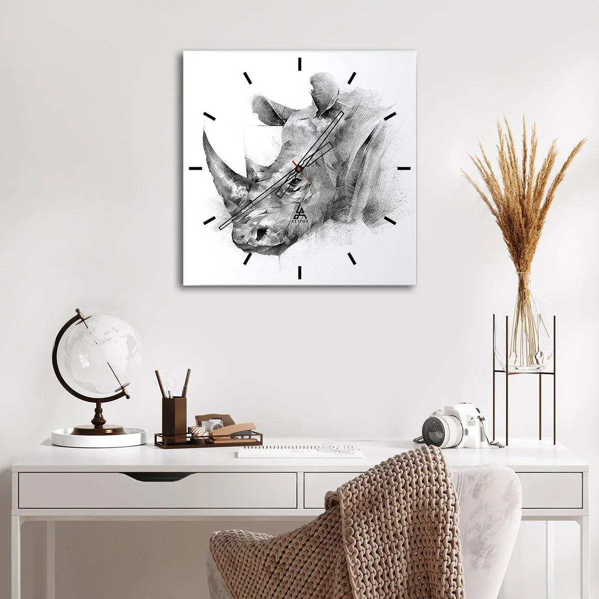 Vægur, Uret - Afrikansk portræt - 40x40 cm