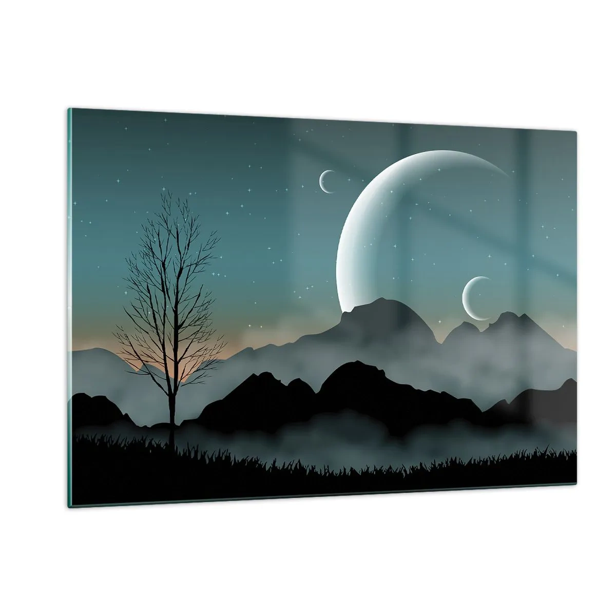 Billede på glas - Karneval i den stjerneklare nat - 120x80 cm