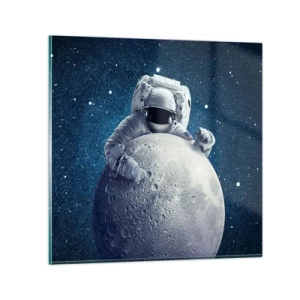 Billede på glas - Kosmisk spøgefugl - 30x30 cm