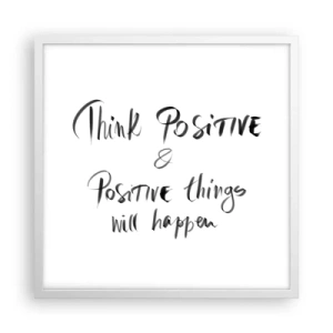 Plakat i hvid ramme - Hvordan skal man leve? - 50x50 cm