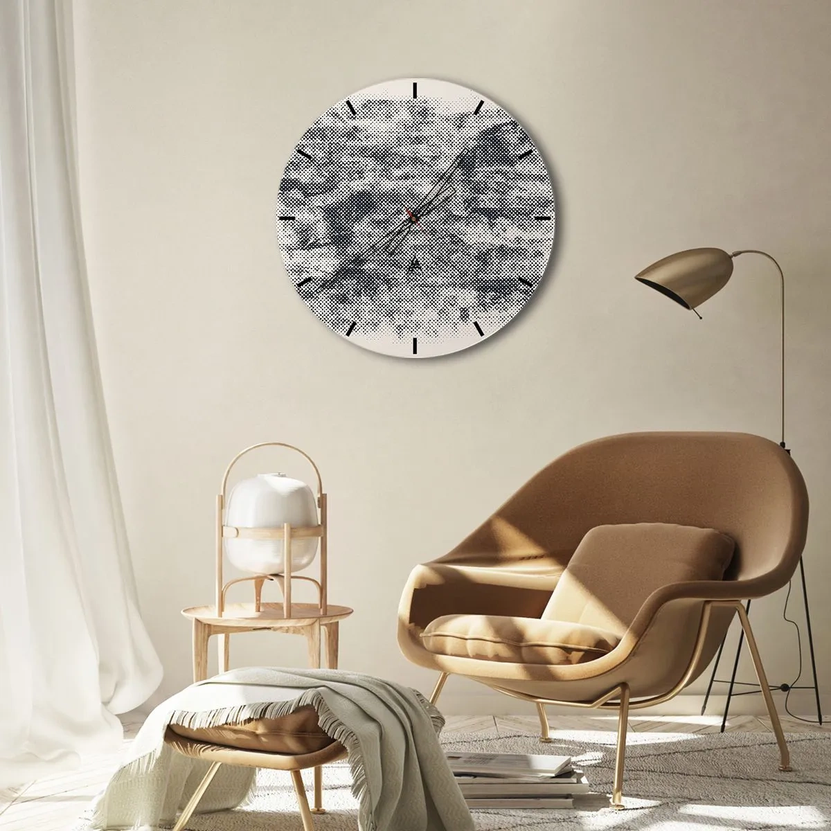 Vægur, Uret - Tågeagtig sammensætning - 30x30 cm