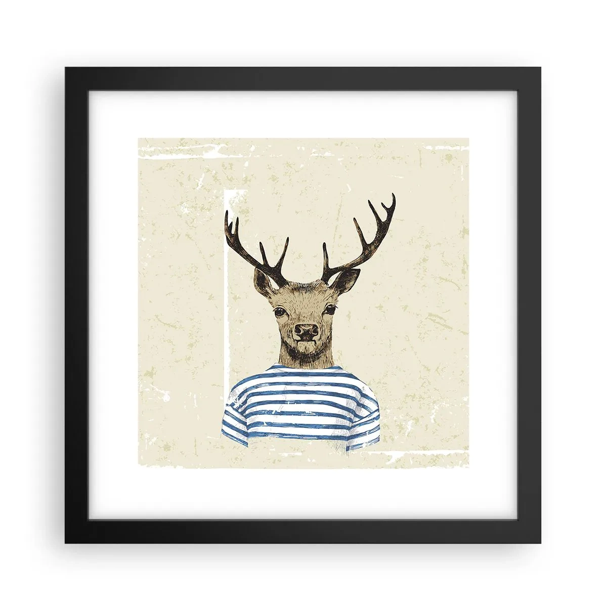 Plakat i sort ramme - Fordi jeg kan lide stribede skjorter! - 30x30 cm