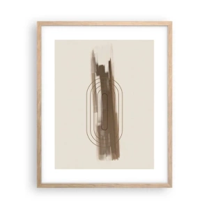 Plakat i ramme af lyst egetræ - Et pust af gråvejr - 40x50 cm
