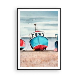 Plakat i sort ramme - Klar til at fange - 70x100 cm