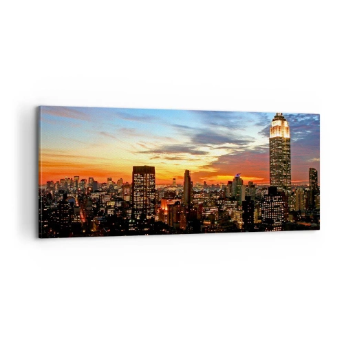 Lærredstryk - Billede på lærred - En lysende amerikansk nat - 100x40 cm