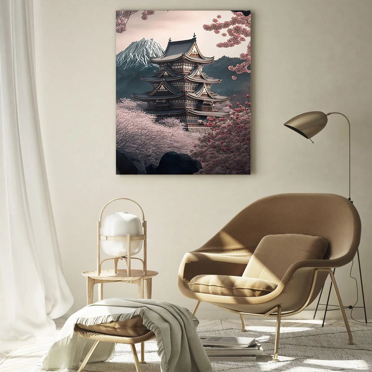 Billede på glas - Kirsebærblomsternes land - 80x120 cm