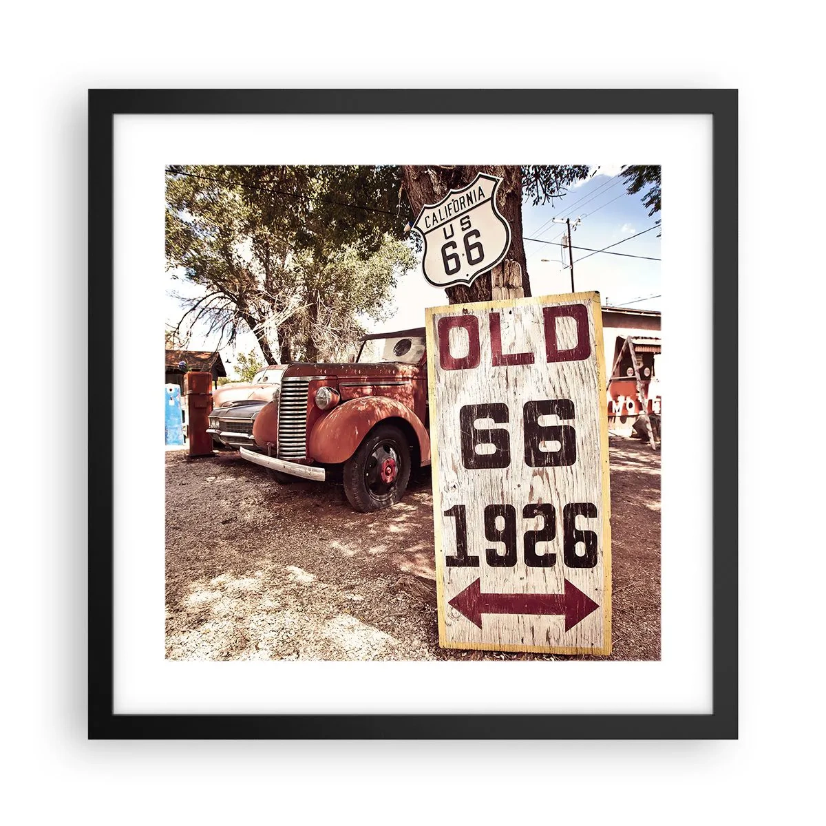 Plakat i sort ramme - En legende om det amerikanske landskab - 40x40 cm