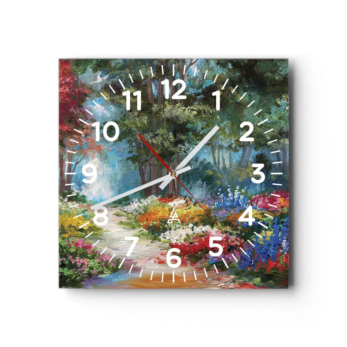 Vægur, Uret - Skovhave, blomsterskov - 30x30 cm