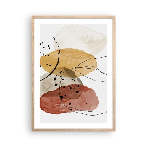 Plakat i ramme af lyst egetræ - Som lys, klar luft - 50x70 cm