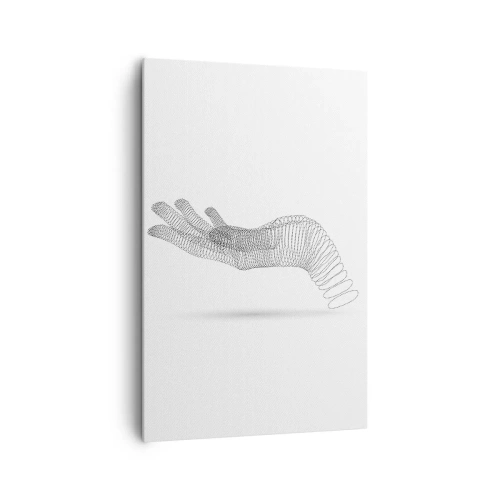 Lærredstryk - Billede på lærred - Fjedrende hånd - 80x120 cm
