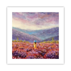 Plakat - I en verden af lavendel - 40x40 cm