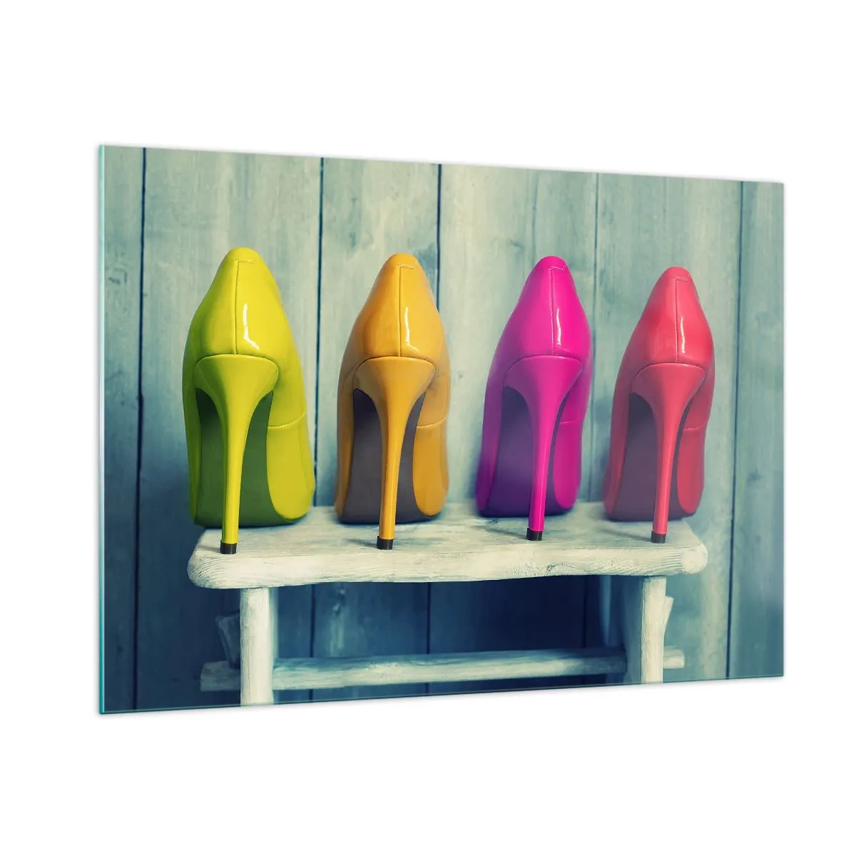 Billede på glas - Gå på en regnbue - 100x70 cm