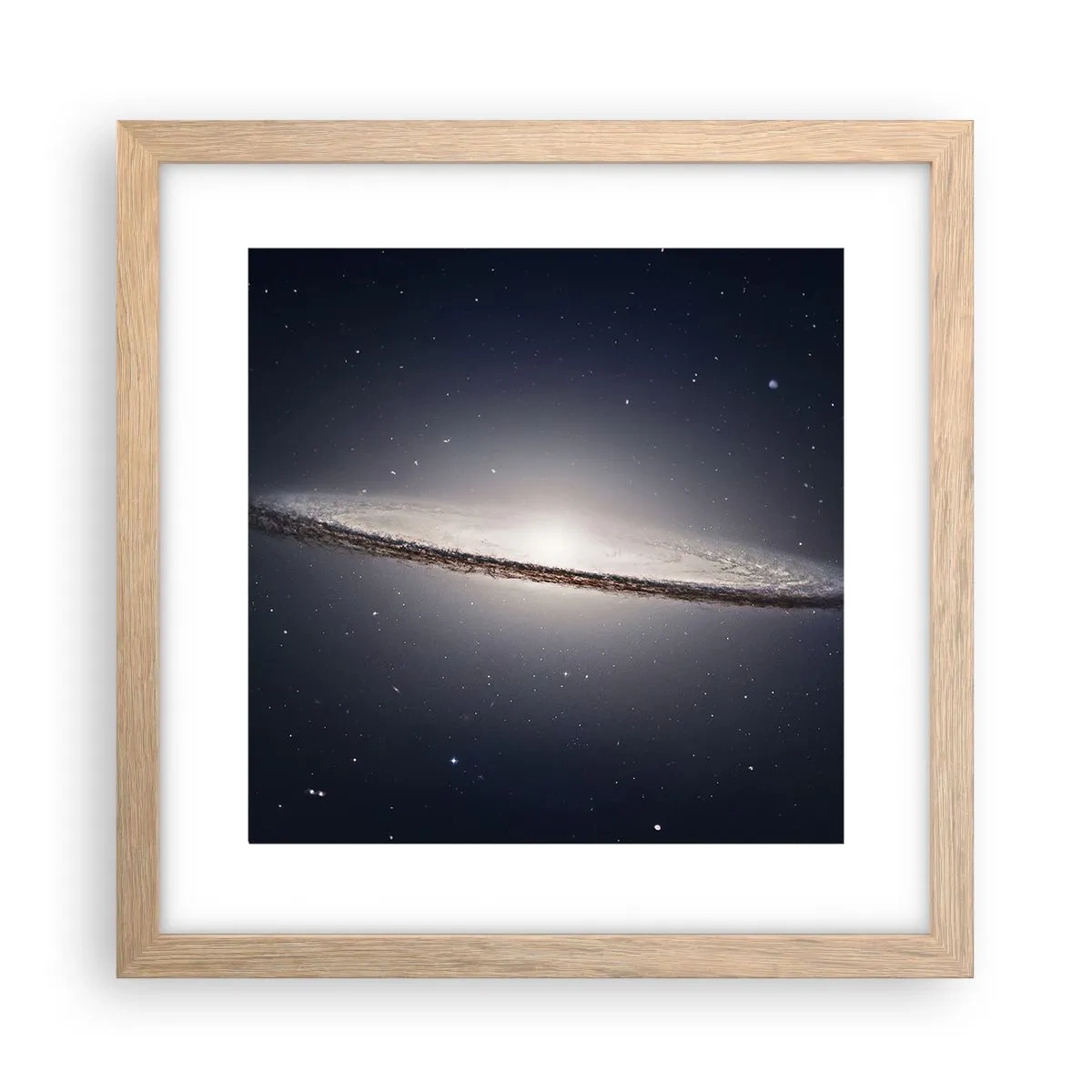 Plakat i ramme af lyst egetræ - Der var engang i en galakse langt, langt borte.... - 30x30 cm
