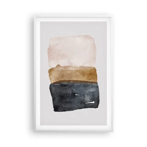 Plakat i hvid ramme - Sammensætning af jordfarver - 61x91 cm