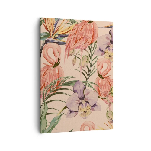 Lærredstryk - Billede på lærred - Lyserød blomstret ballet - 50x70 cm