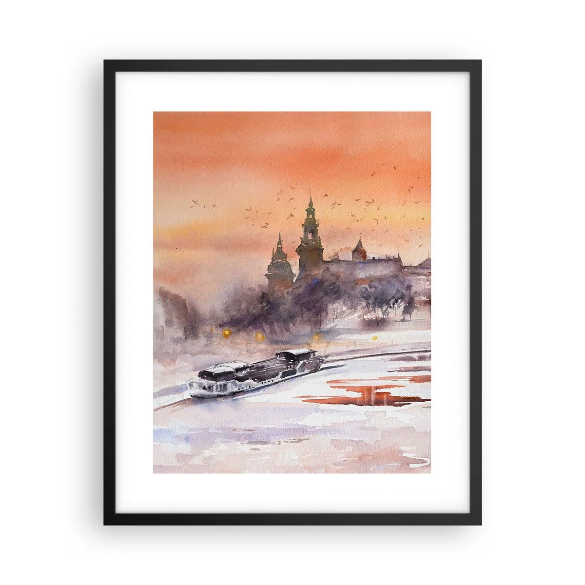 Plakat i sort ramme - Kongelig solnedgang - 40x50 cm