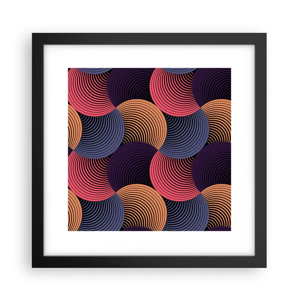 Plakat i sort ramme - I en cirkulær rytme - 30x30 cm