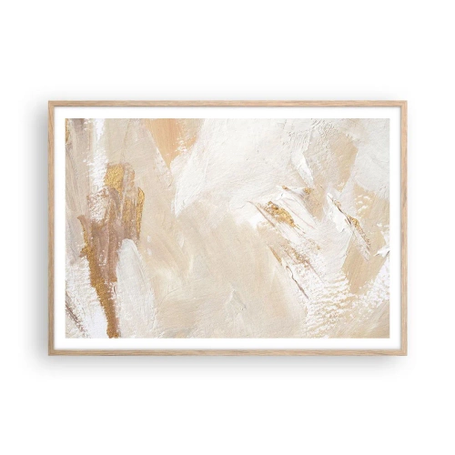 Plakat i ramme af lyst egetræ - Pastelkomposition - 100x70 cm