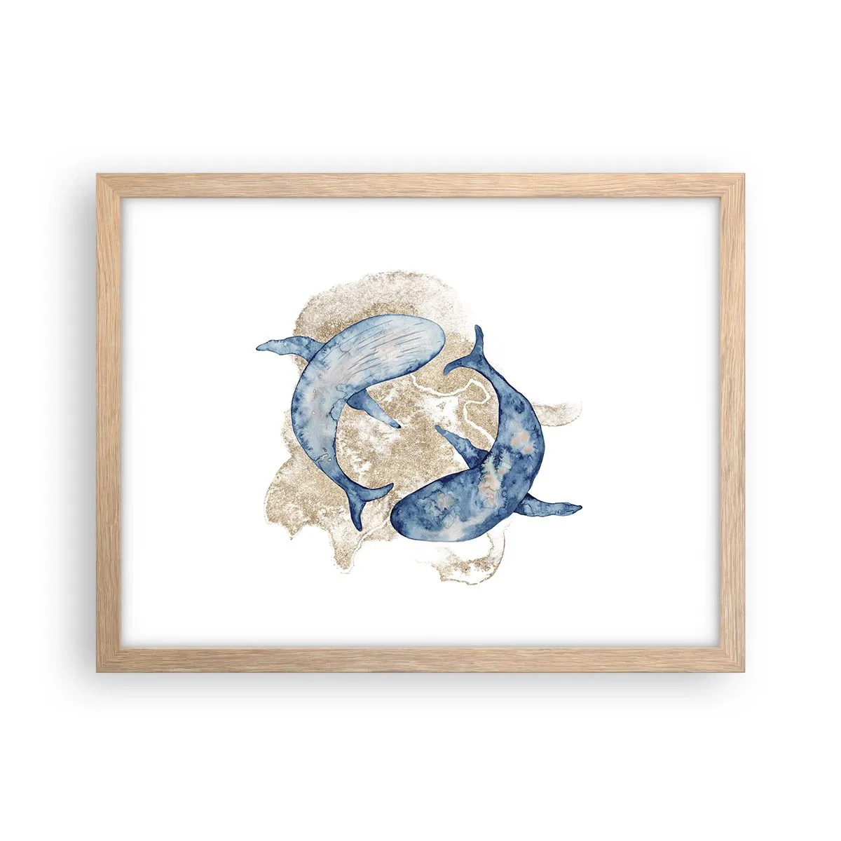 Plakat i ramme af lyst egetræ - Venskab eller kærlighed? - 40x30 cm