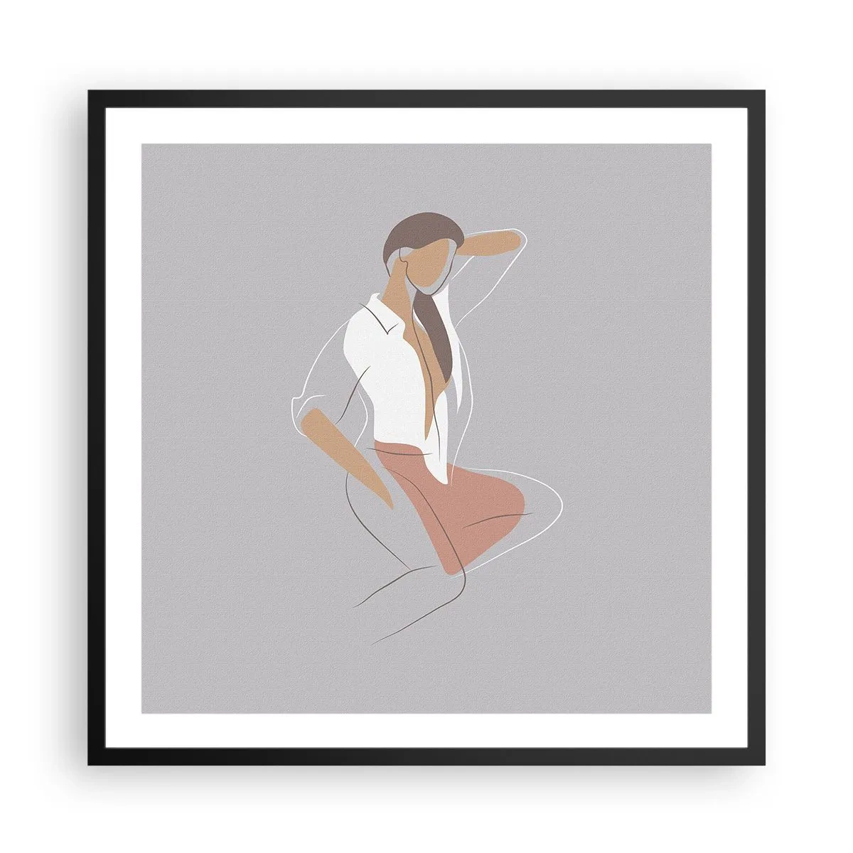 Plakat i sort ramme - Omrids af nåde - 60x60 cm