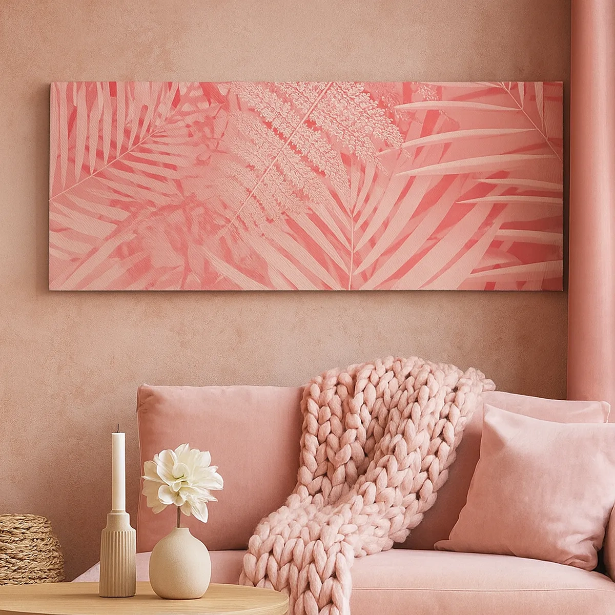 Lærredstryk - Billede på lærred - Lyserødt koncept - 30x30 cm