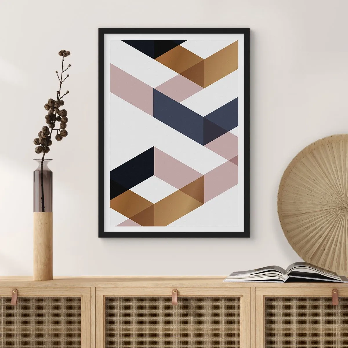 Plakat i sort ramme - Planer og vinkler - 40x50 cm
