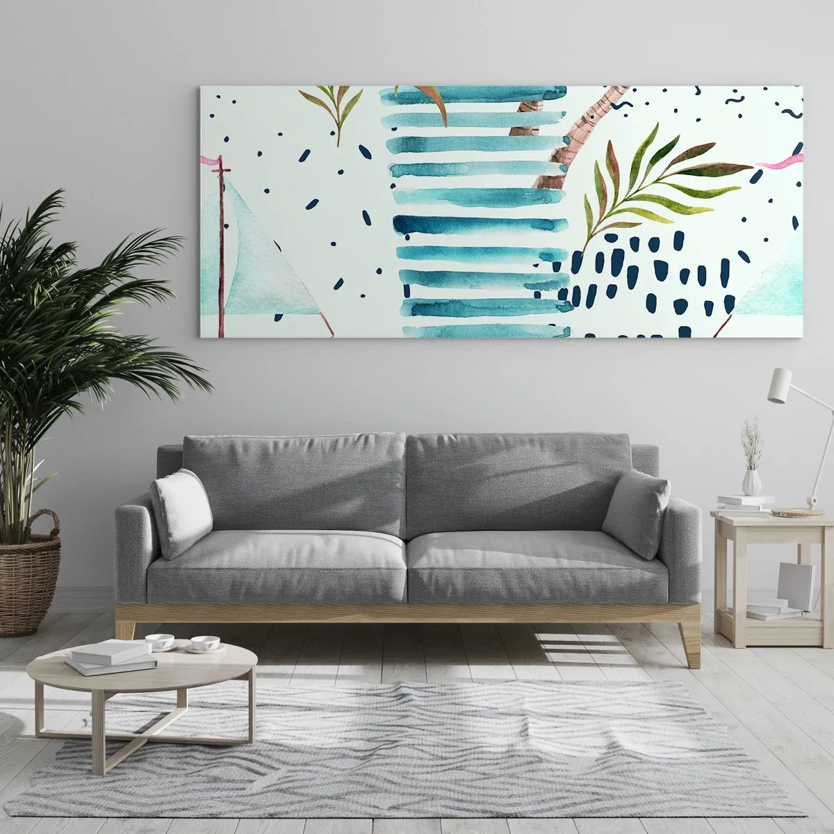 Billede på glas - Ferie under palmerne - 90x30 cm