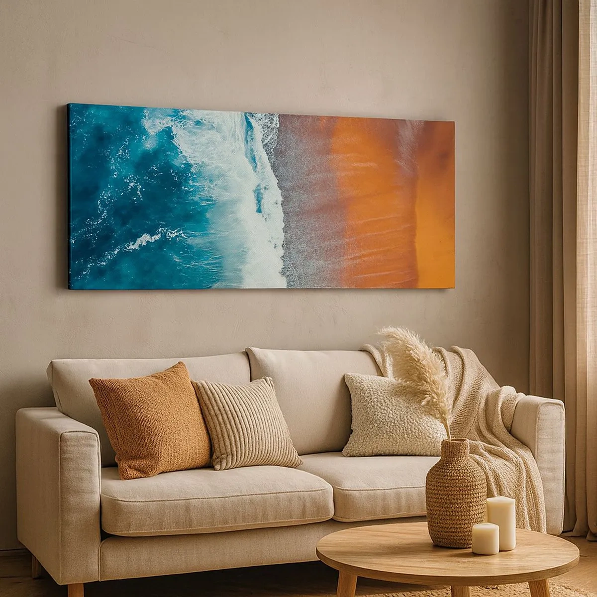 Lærredstryk - Billede på lærred - Et strejf af havet - 100x40 cm