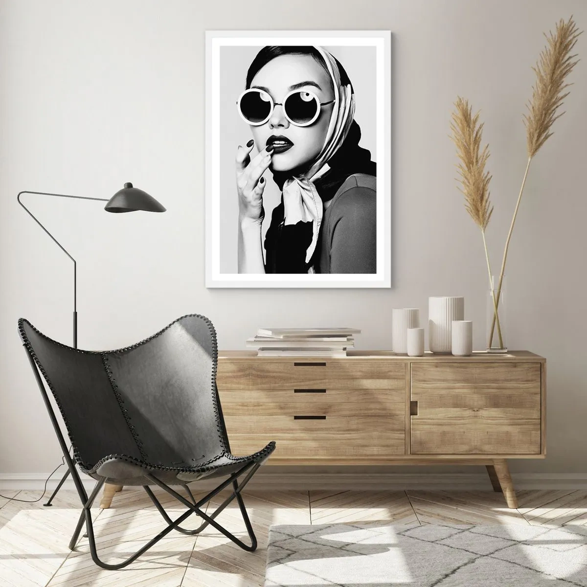 Plakat i hvid ramme - Hilsner fra 1960'erne. - 70x100 cm