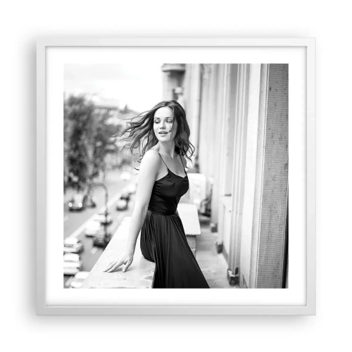 Plakat i hvid ramme - Bestemt en pariser - 50x50 cm