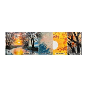Fototapet Prøve Standard Eco - Efterårs atmosfære - Landskab, flod, Træer - 100x30 cm