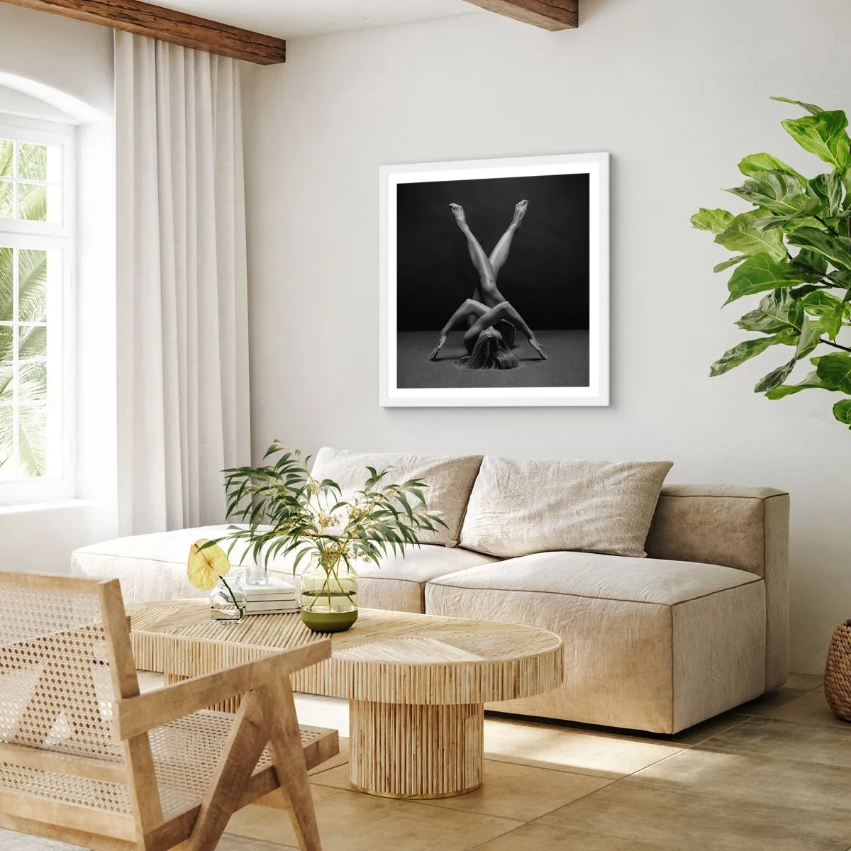 Plakat i hvid ramme - Nøgenhedens geometri - 40x40 cm