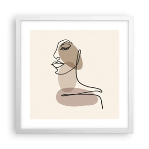 Plakat i hvid ramme - Lytter til sig selv - 40x40 cm