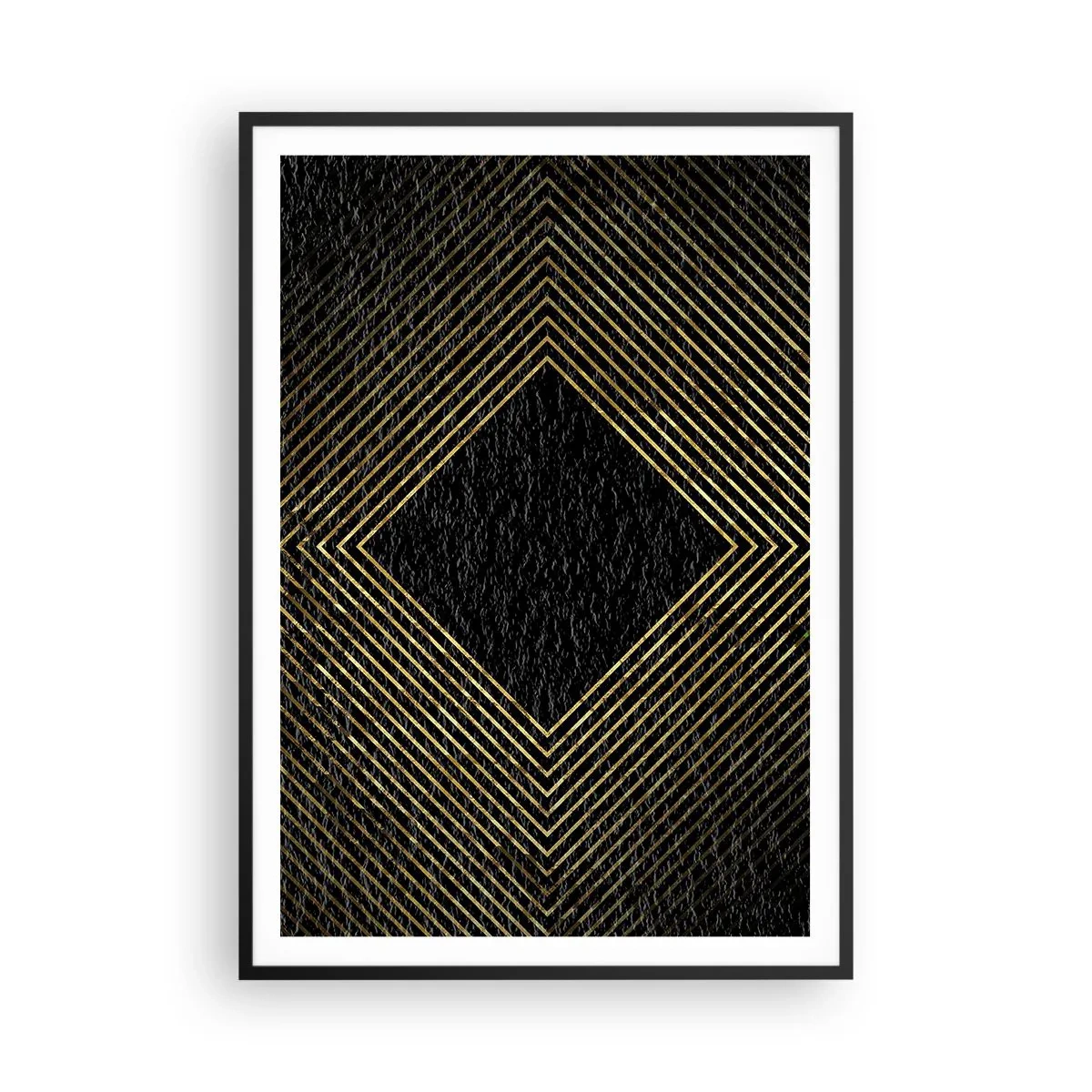 Plakat i sort ramme - Geometri i glamour-stil - 70x100 cm