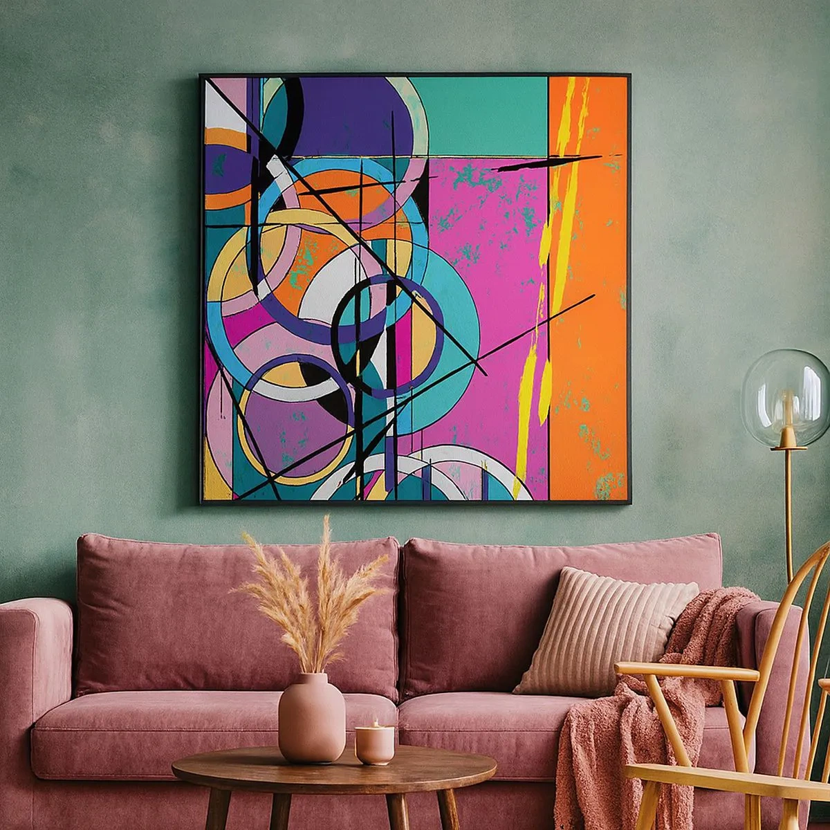 Lærredstryk - Billede på lærred - Hjul for hjul - 30x30 cm