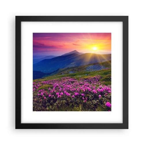 Plakat i sort ramme - ... Og rundt omkring dufter det af fyrretræer og krydderurter - 30x30 cm