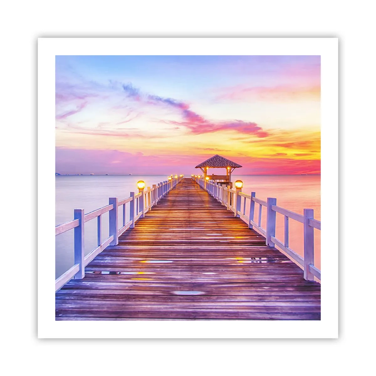 Plakat - Lilagylden stilhed om aftenen - 60x60 cm