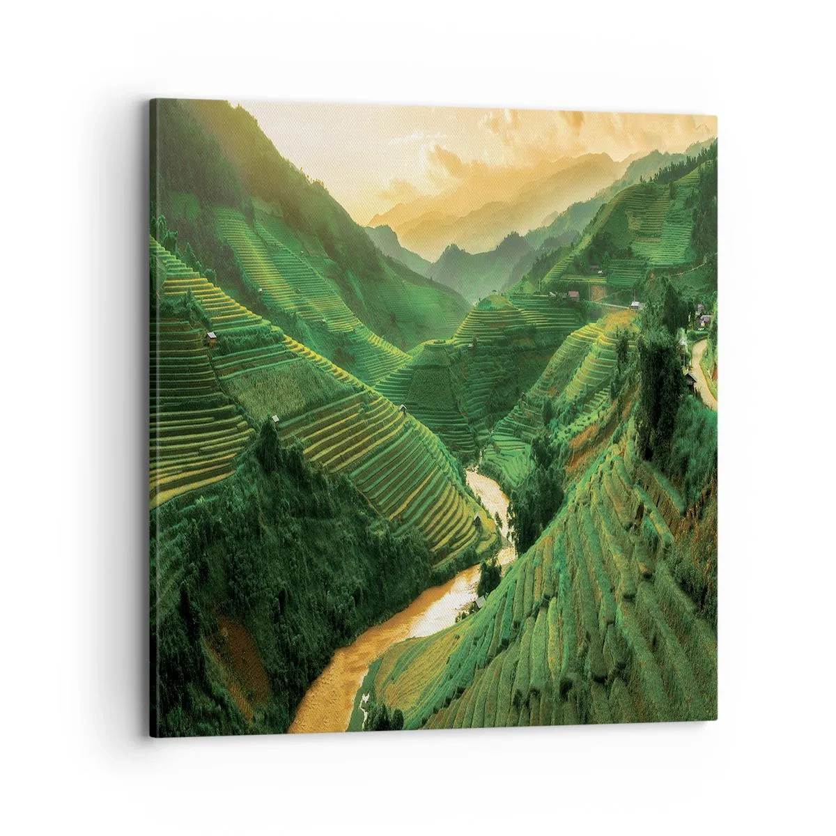 Lærredstryk - Billede på lærred - Vietnamesisk dal - 70x70 cm