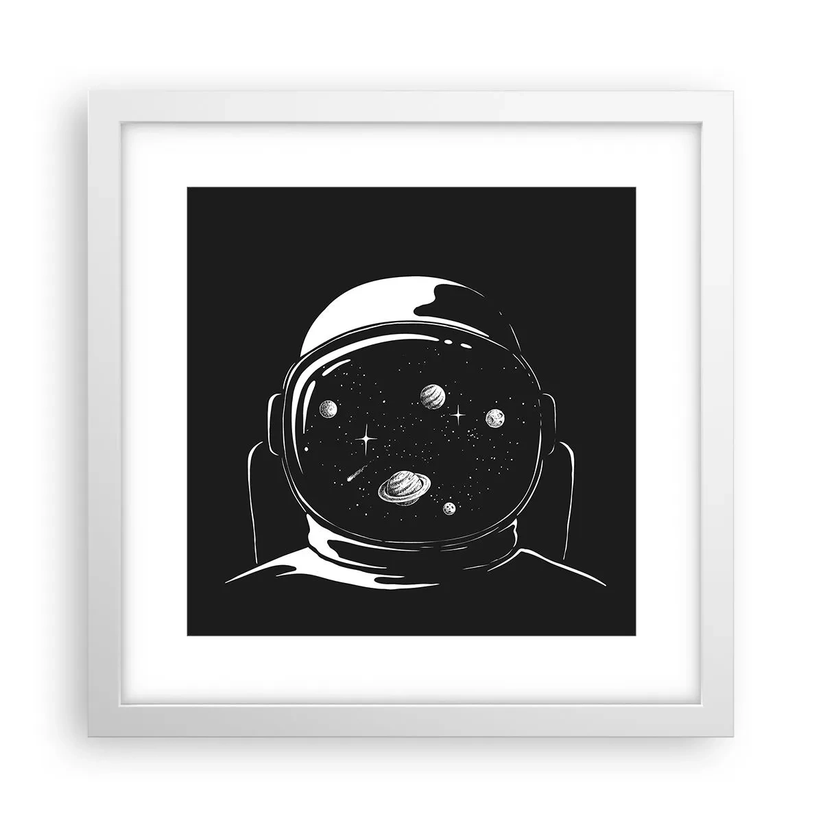 Plakat i hvid ramme - Flot udsigt - 30x30 cm